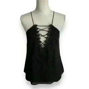 Black criss cross front tank top size small  